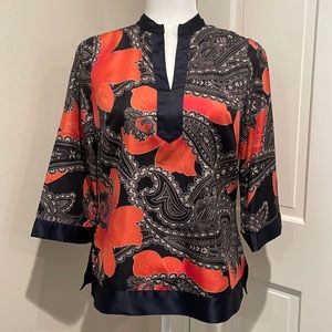 Ann Taylor Beautiful Floral Tunic Blouse, Like New. Small Petite.